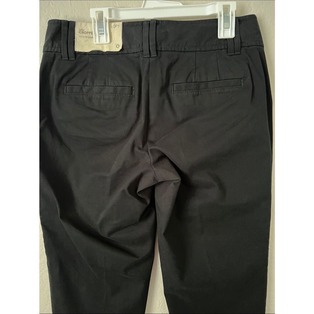 NWT LOFT Julie Cropped Pants Skinny Black in Size 0 - Picture 6 of 14